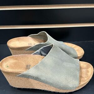 Papillio by Birkenstock Women's Olive Green Wedge Mules